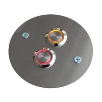 Przycisk podwójny dzwonka do domofonu METALOWY LED 9/230V D8,5 okrągły inox