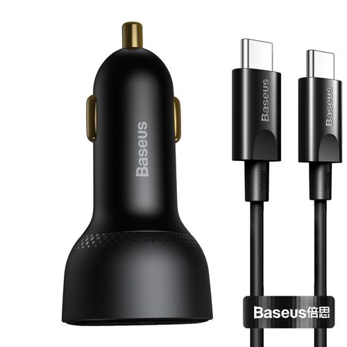 Szybka ładowarka samochodowa Superme USB USB-C PPS QC PD + kabel 1m czarny na Arena.pl