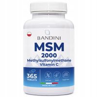 Bandini MSM 365 Tabletek | 2000 mg Metylosulfonylmetan i Witamina C