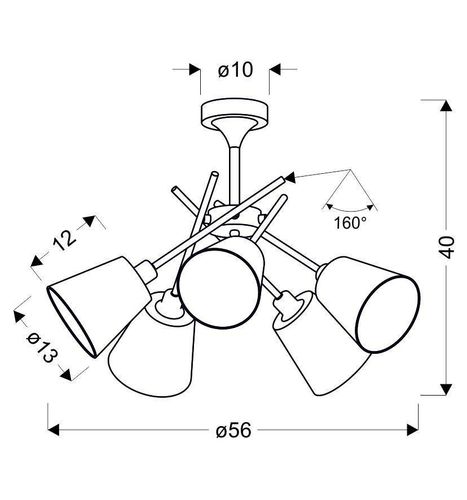 Vox zwis 5x40W E14 chrom z abażurem na Arena.pl