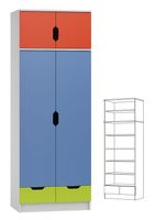 duża szafa z nadstawką do pokoju dziecka MIŁOSZ N25+N szafa dziecięca 80x53