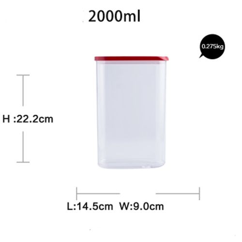 Pojemniki Do Żywności  - Przeźroczyste - 0.45L 1.0L 1.5L 2.0L - OKAZJA 1.5L- Czerwony na Arena.pl