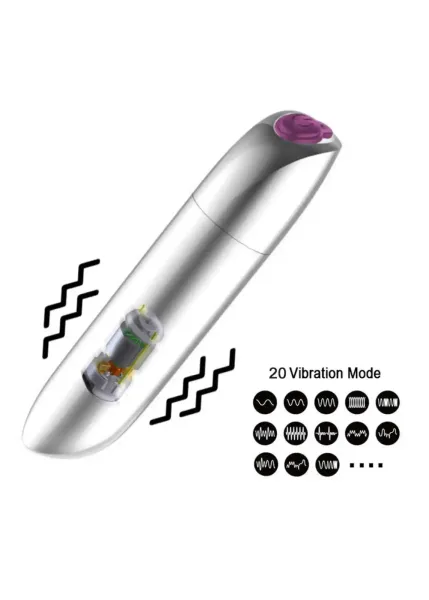 Stymulator-Rechargeable Powerful Bullet Vibrator USB 20 Functions - Gold zdjęcie 3