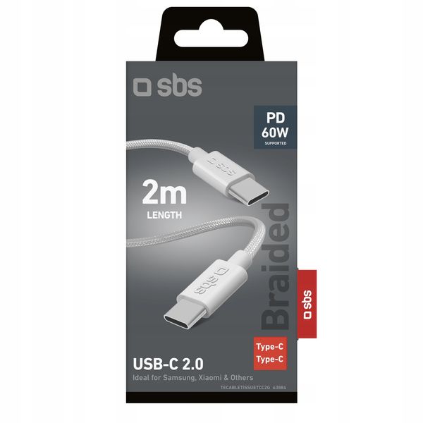 Kabel USB-C SBS 2m Szary zdjęcie 2