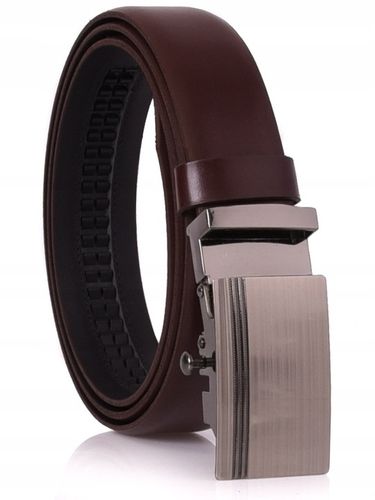 SKÓRZANY Pasek Męski AUTOMAT 3,2cm Garnitur c.BRĄZ na Arena.pl