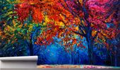 Fototapeta ARTYSTYCZNE DRZEWO PASTELOWY LAS