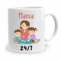 Kubek Prezent Urodzinowy Dla Mamy Matki Mama 24/7 Z Nadrukiem Ze Zdjęciem