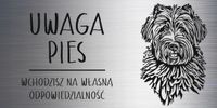 Tabliczka 20x10 cm UWAGA PIES Rosyjski terrier LAMINAT Z GRAWEREM