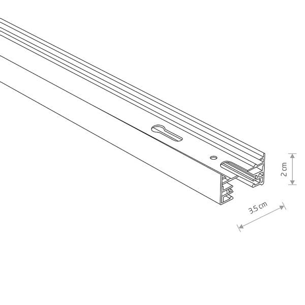 Szynoprzewód sufitowy 2m PROFILE RECESSED TRACK 9015 Nowodvorski 1-fazowa podtynkowa listwa 230V czarna zdjęcie 3