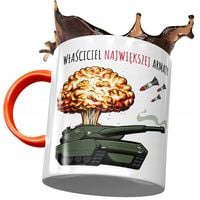 Kubek Pomarańczowy Śmieszny Największa Armata Z Nadrukiem Ze Zdjęciem