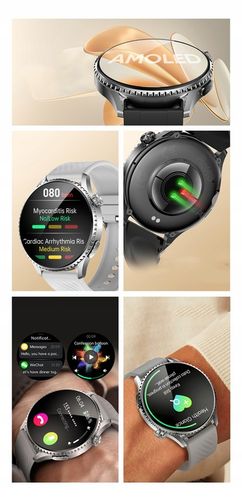 ZEGAREK MĘSKI SMARTWATCH AMOLED EKG DO ROZMÓW GLUKOZA CIŚNIENIE 440 MENU PL na Arena.pl