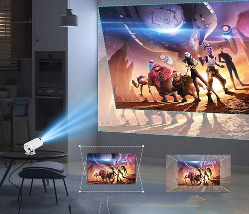 PROJEKTOR RZUTNIK ANDROID TV WIFI FULL HD PRZENOŚNY SMART GŁOŚNIK OBROTOWY na Arena.pl