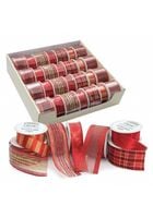 WSTĄŻKA OZDOBNA ŚWIĄTECZNA CZERWONA 38MM X 2M ARGUS