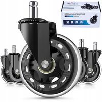 5szt Gumowe Kauczukowe KÓŁKA DO FOTELA Obrotowego Krzesła łożyskowane