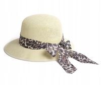 Kapelusz Damski Kremowy Ażurowy Ścięte Rondo na Lato Plażę Elegancki