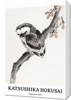 Obraz 40x60cm Design Japanese Owl, Hokusai Vintage do Salonu