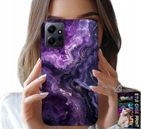 ETUI DO XIAOMI NOTE 12 4G - FIOLETOWY MARMUREK MODNE KOBIECE + SZKŁO