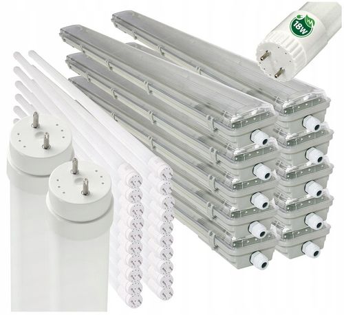 10x Oprawa Hermetyczna 120cm lampa + świetlówki Tuby 20x LED Garażowa na Arena.pl