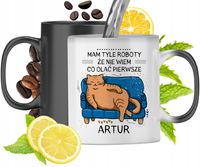 Kubek Magiczny Dla Artura Czarny Matowy Z Nadrukiem Ze Zdjęciem 330Ml