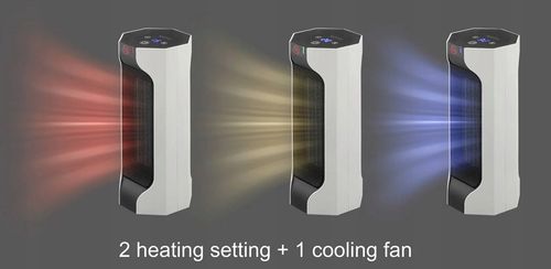 Grzejnik WENTYLATOR na biurko 3 TRYBY wyświetlacz 1800W timer Sygonix na Arena.pl