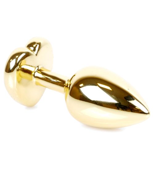 Złoty plug z różowym sercem zdjęcie 3