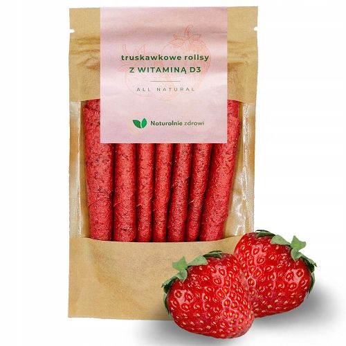 Rollsy truskawkowe wzbogacone witaminą D3 50g zdjęcie 1