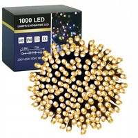 Lampki Choinkowe LED BIAŁY CIEPŁY 1000 BIAŁE CIEPŁE