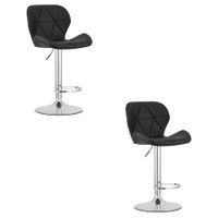 Hoker czarny ekoskóra na chromowanej bazie elegancki baru obrotowy x2