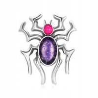 Zawieszka SREBRO 925 Charms Koralik Fioletowy Pająk Halloween