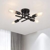 LAMPA WISZACA CZARNA ZYRANDOL E27 LAMPA SUFITOWA RETRO DO SALONU