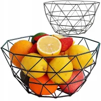 METALOWY KOSZYK GEOMETRYCZNY NA OWOCE WARZYWA CZARNY MISA MISKA ORGANIZER