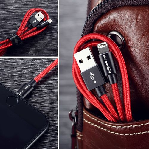 Kabel Lightning BlitzWolf BW-MF5 1m czerwony na Arena.pl