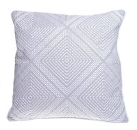 Poduszka szara z białym haftem