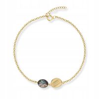 Złota BRANSOLETKA 925 Z MASĄ PERŁOWĄ