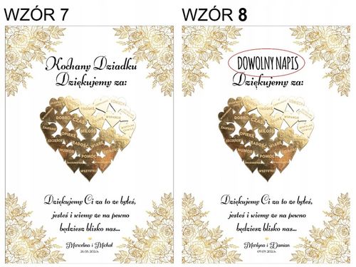 PODZIĘKOWANIE DLA RODZICÓW DZIADKÓW BABCI DZIADKA MAMY ŚLUB SERCE 3D RAMKA na Arena.pl