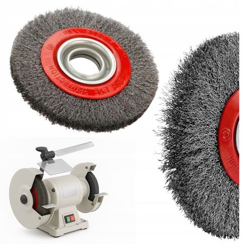 SZCZOTKA DRUCIANA do szlifierki stołowej tarczowa 150mm otw 33mm z na Arena.pl