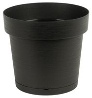 Doniczka plastikowa z podstawką 39 cm tworzywo sztuczne antracytowy matowy