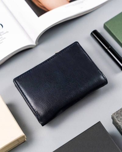 mały, poziomy portfel damski ze skóry naturalnej na zatrzask - 4u cavaldi na Arena.pl