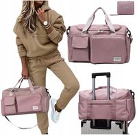 TORBA DAMSKA FUNKCJONALNA PODRÓŻNA SPORTOWA TURYSTYCZNA RÓŻOWA NA SIŁOWNIĘ