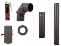 Zestaw rur przyłączeniowych do kominka FI 120 + uszczelniacz akcesoria