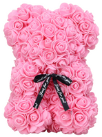 RÓŻOWY MIŚ Z RÓŻ - 25 CM + PUDEŁKO NA PREZENT