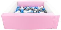 Kwadratowy suchy basen z ekoskóry z 200 piłeczkami MEGA ZESTAW DLA DZIECI