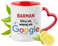 Kubek Dla Weterynarza Czerwony Z Uszkiem W Kształcie Serca Na Prezent