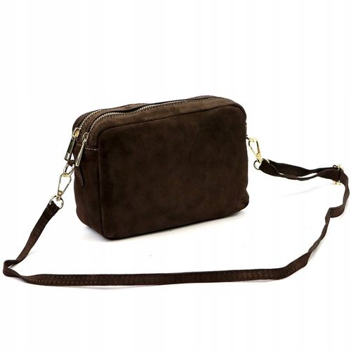 TOREBKA DAMSKA ZAMSZOWA LISTONOSZKA BRĄZOWA CZEKOLADOWA LAURA BIAGGI SKÓRA na Arena.pl