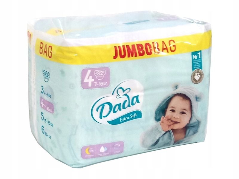 Pieluchy Dada Extra Soft 4 JumboBag - 82szt zdjęcie 1