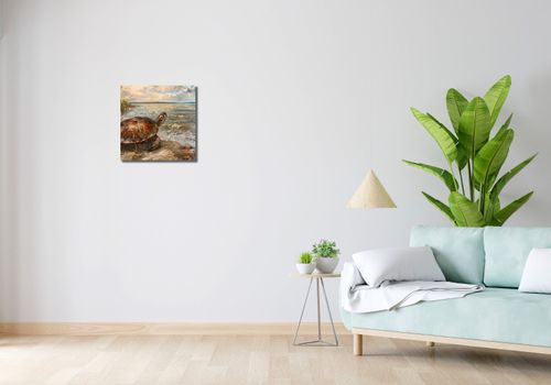 Obraz 40x40cm Nadmorski Żółw na Arena.pl