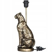 LAMPA STOŁOWA BIURKOWA NOCNA E27 ZŁOTA LAMPART LEW DO SALONU SYPIALNI 40cm