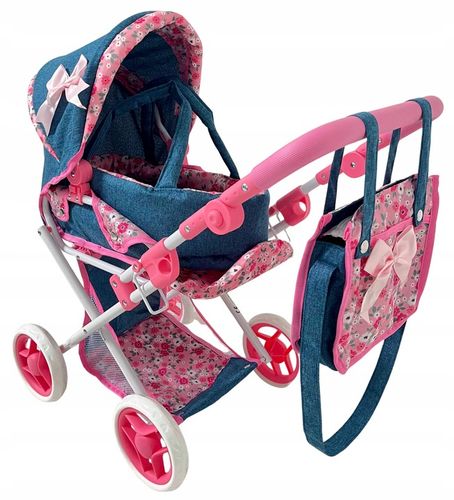 WÓZEK DLA LALEK GŁĘBOKI SPACERÓWKA GONDOLA 3w1 MarioToys TORBA POŚCIEL na Arena.pl