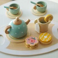 MONTESSORI Drewniany serwis dla dzieci zestaw do herbaty kawy filiżanki
