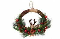 ŚWIĄTECZNY WIANEK stroik NA DRZWI OKNO ZAWIESZKA Z JELONKIEM